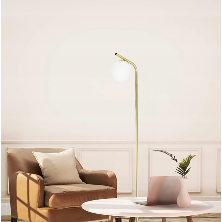 Lampada da terra 1xE27/40W/230V oro/bianco