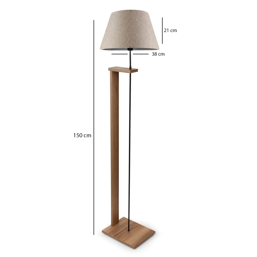 Lampada da terra AYD 1xE27/40W/230V beige/marrone