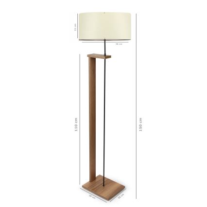 Lampada da terra AYD 1xE27/40W/230V marrone/crema