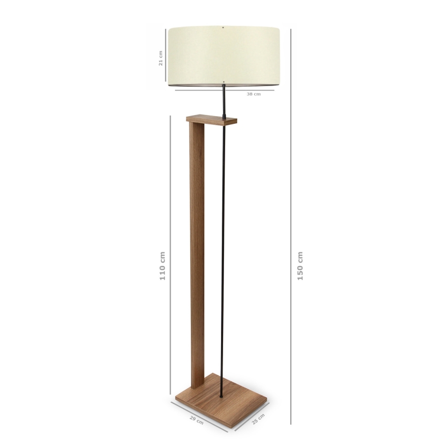 Lampada da terra AYD 1xE27/40W/230V marrone/crema