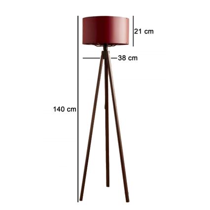 Lampada da terra AYD 1xE27/40W/230V marrone/rosso
