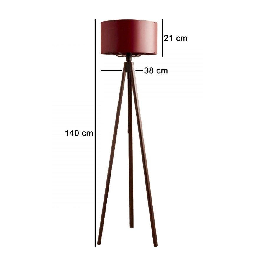 Lampada da terra AYD 1xE27/40W/230V marrone/rosso