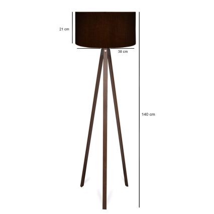 Lampada da terra AYD 1xE27/40W/230V nera/marrone