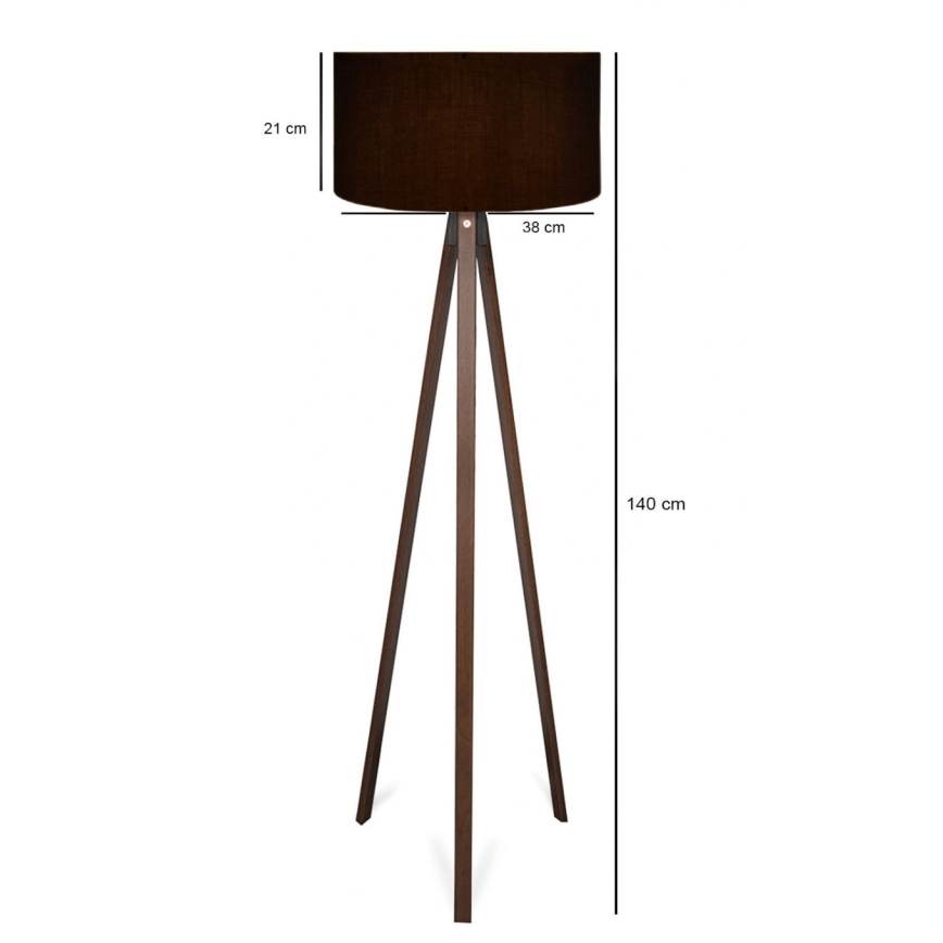 Lampada da terra AYD 1xE27/40W/230V nera/marrone
