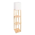 Lampada da terra con ripiani 1xE27/60W/230V bianco/marrone