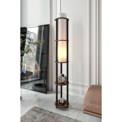Lampada da terra con ripiani NOTO 1xE27/40W/230V marrone/nero
