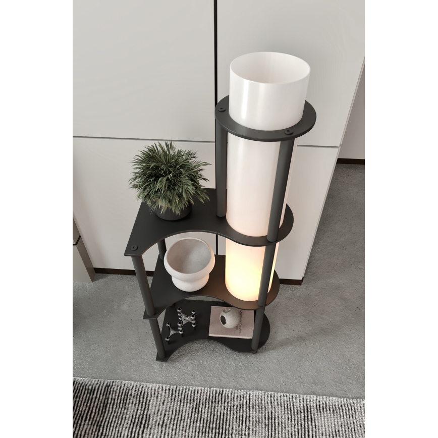 Lampada da terra con ripiani NOTO 1xE27/40W/230V nera