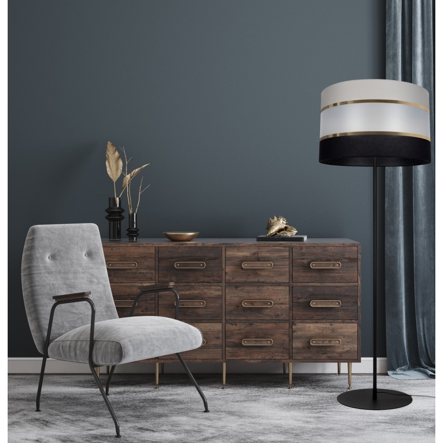 Lampada da terra CORAL 1xE27 / 60W / 230V nero / grigio