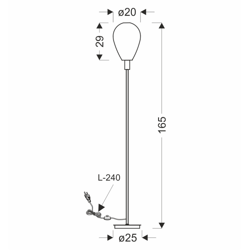 Lampada da terra DENSO 1xG9/5W/230V nero cromato
