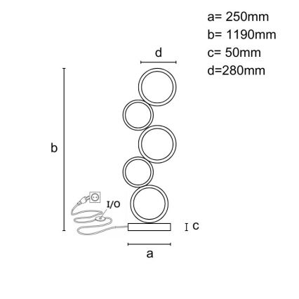 Lampada da terra dimmerabile a LED/85W/230V 3000-6500K + telecomando