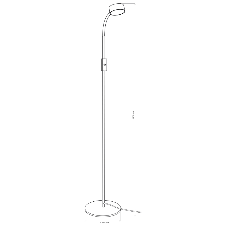 LED Dimmerabile touch lampada con piedistallo BRUNO LED/3W/230V 3000/4000/6500K nero