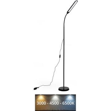 Lampada da terra dimmerabile a LED SIGNUS LED/10W/230V 3000/4500/6500K nero