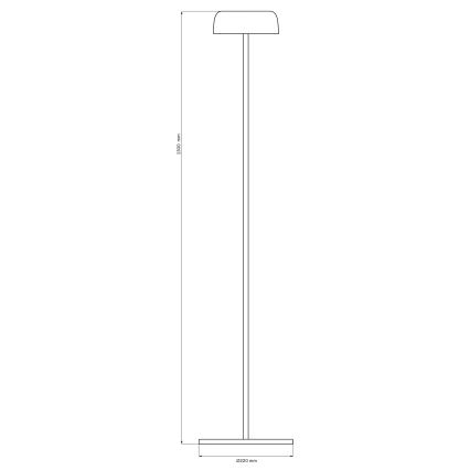 LED Dimmerabile touch per esterni lampada con piedistallo TRYPOLIS LED/2W/5V USB 1800 mAh IP44 nero