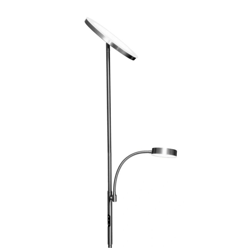Piantana LED dimmerabile NORA LED/25W/230V 2200/3000/4000K + LED/5W 3000K, cromo opaco, con telecomando