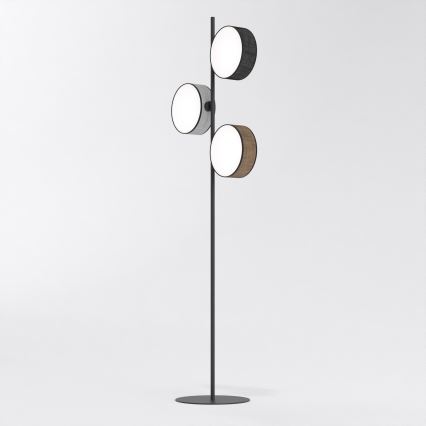 Lampada da terra DRUMZ 3xE14/10W/230V nero/marrone/grigio