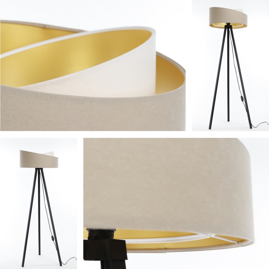 Lampada da terra GALAXY 1xE27/60W/230V beige/bianco/wengé