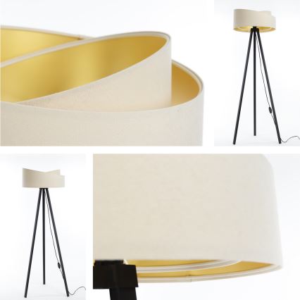 Lampada da terra GALAXY 1xE27/60W/230V crema/wengé
