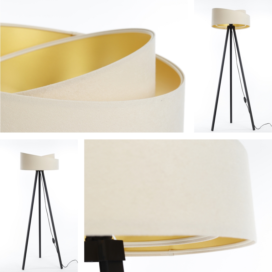 Lampada da terra GALAXY 1xE27/60W/230V crema/wengé