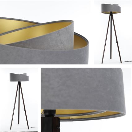 Lampada da terra GALAXY 1xE27/60W/230V grigio/wengé