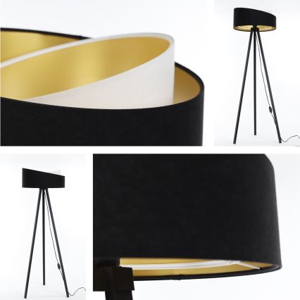 Lampada da terra GALAXY 1xE27/60W/230V nero/bianco/wengé