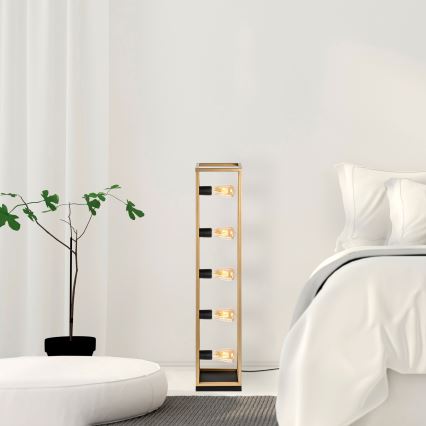Lampada da terra KAFES 5xE27/40W/230V dorata