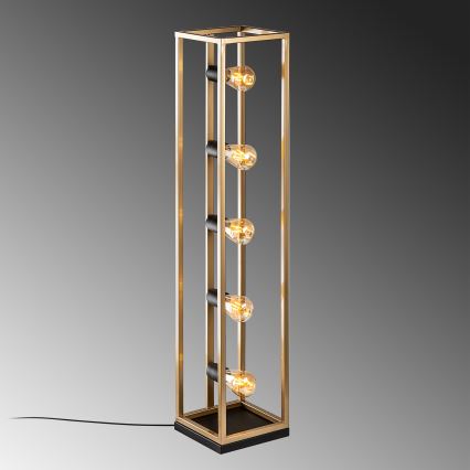 Lampada da terra KAFES 5xE27/40W/230V dorata