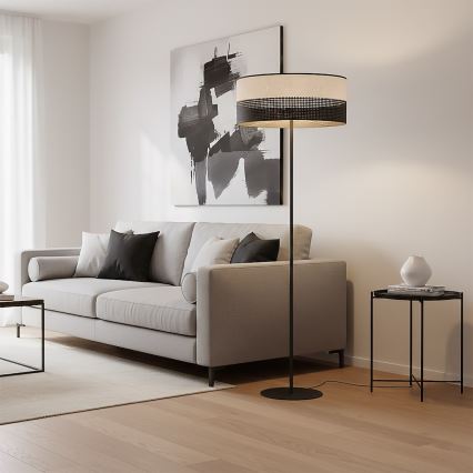 Lampada da terra KARBON 1xE27/15W/230V nero/grigio