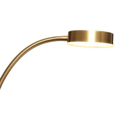 Lampada da terra LED dimmerabile NORA LED/25W/230V 2200/3000/4000K + LED/5W 3000K dorata + telecomando