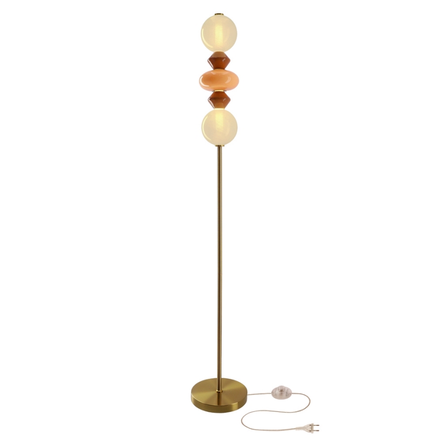 Lampada da terra LED FLORES LED/15W/230V oro/arancione/marrone