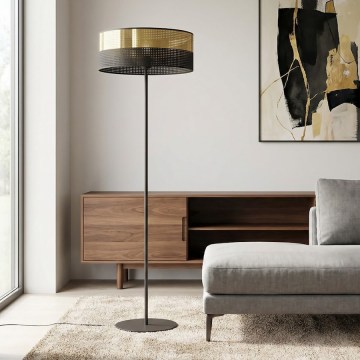 Lampada da terra LUX 1xE27/15W/230V nero/oro