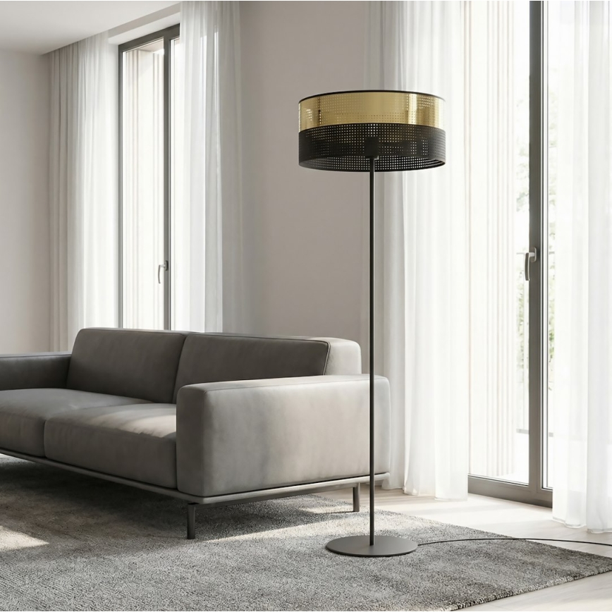 Lampada da terra LUX 1xE27/15W/230V nero/oro