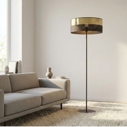 Lampada da terra LUX 1xE27/15W/230V nero/oro
