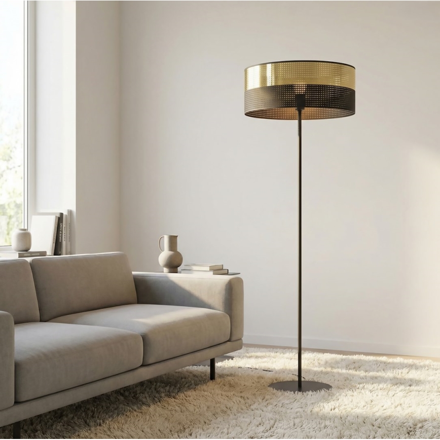 Lampada da terra LUX 1xE27/15W/230V nero/oro