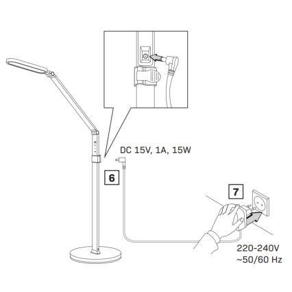 Lampada da terra touch LED dimmerabile FERRARA LED/13W/230V 3000/4000/6000K bianco