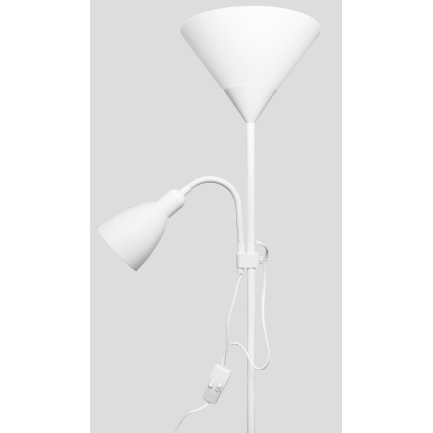 Lampada da terra WENDY 1xE27/100W/230V + 1xE14/40W bianca