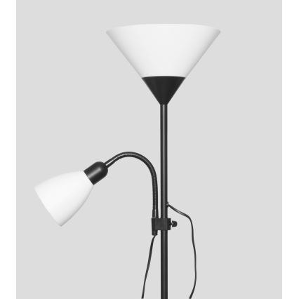 Lampada da terra WENDY 1xE27/100W/230V + 1xE14/40W nera