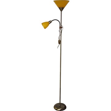 Lampada da terra WENDY 1xE27/100W/230V + 1xE14/40W ottone/arancione
