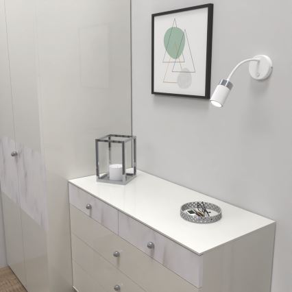 Lampada flessibile JOKER 1xGU10/8W/230V bianco/cromo opaco