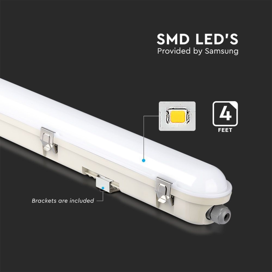 Lampada fluorescente tecnica LED con modulo di emergenza EMERGENCY LED/36W/230V 6500K 120cm IP65