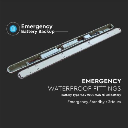 Lampada fluorescente tecnica LED con modulo di emergenza EMERGENCY LED/36W/230V 6500K 120cm IP65