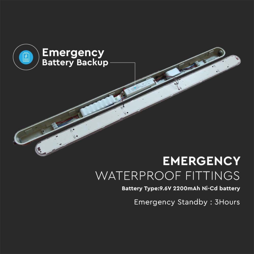 Lampada fluorescente tecnica LED con modulo di emergenza EMERGENCY LED/36W/230V 6500K 120cm IP65