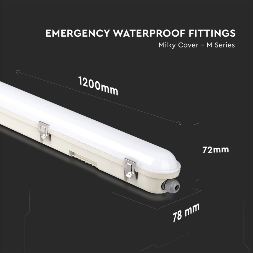 Lampada fluorescente tecnica LED con modulo di emergenza EMERGENCY LED/36W/230V 6500K 120cm IP65