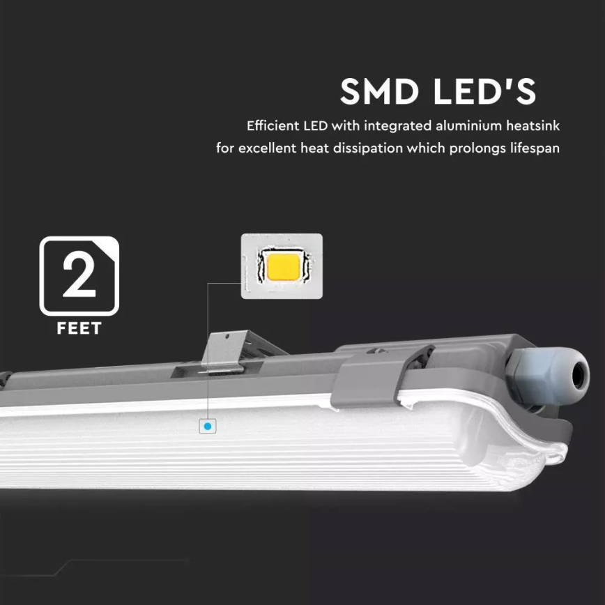 Lampada fluorescente tecnica LED T8 1xG13/18W/230V 6400K 120cm IP65