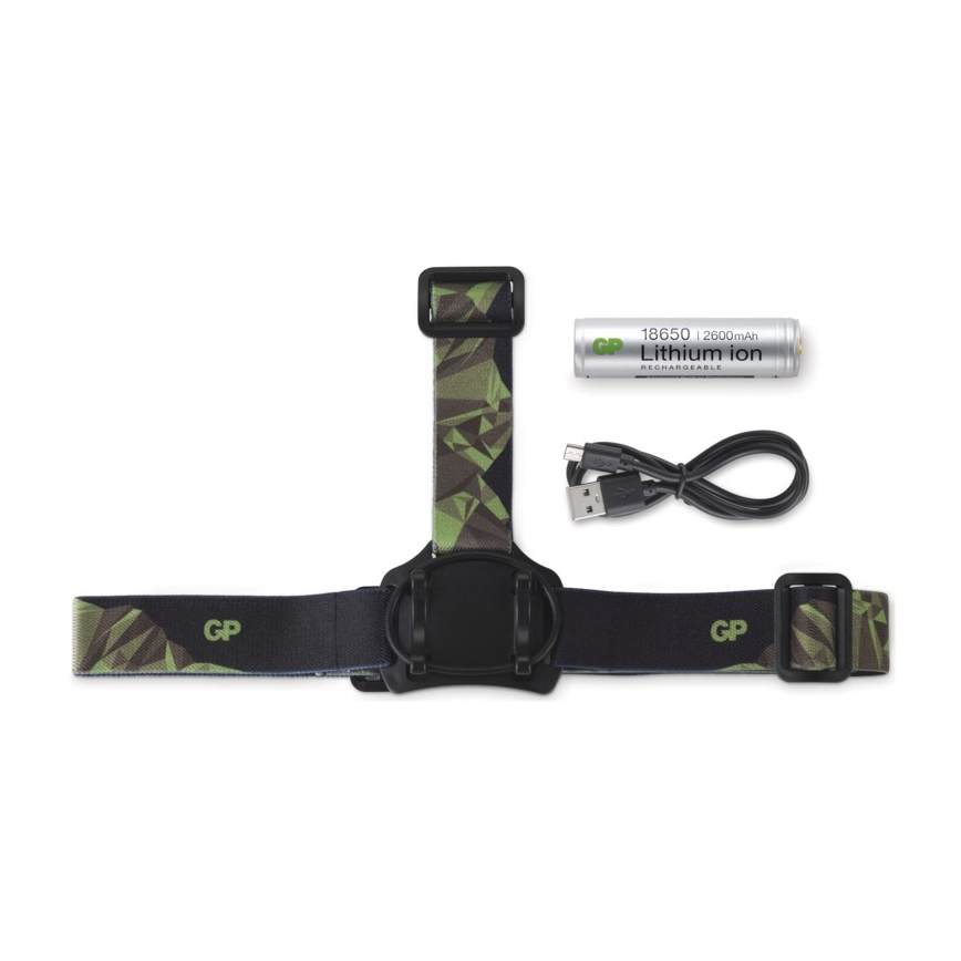 Lampada frontale LED GP DISCOVERY CHR35 LED/3,7V/2600mAh