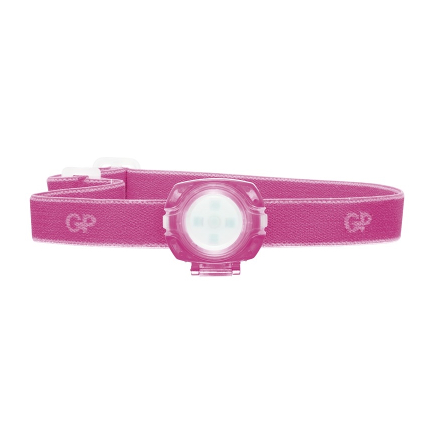 Lampada frontale LED GP EVERYBODY 4xLED/2×CR2025 rosa
