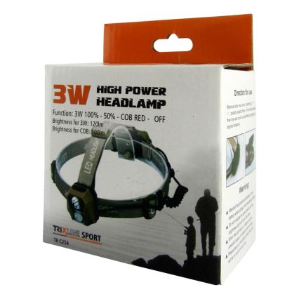 Lampada frontale LED LED/3W/3xAAA