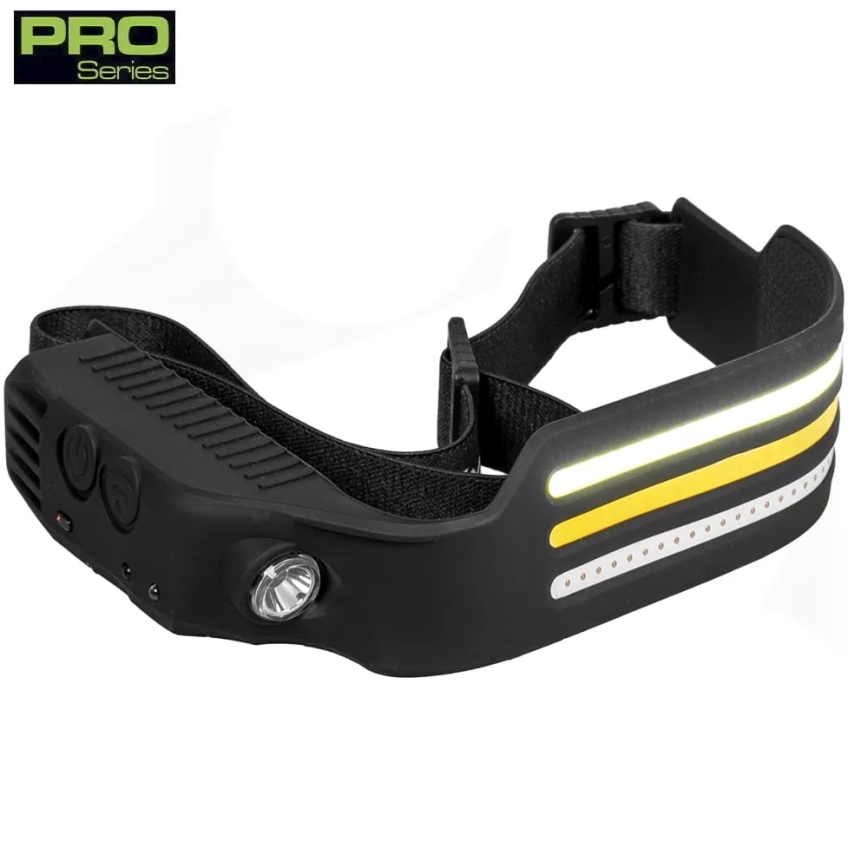 Lampada frontale ricaricabile a LED dimmerabile con sensore e luce rossa 4xLED/5V IP44 300 lm 1200 mAh