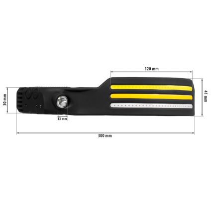 Lampada frontale ricaricabile a LED dimmerabile con sensore e luce rossa 4xLED/5V IP44 300 lm 1200 mAh
