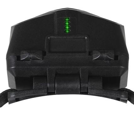 LED Dimmerabile ricaricabile lampada da testa con sensore e luce rossa 2xLED/5W/5V/3xAAA IP65 500 lucente 1200 mAh