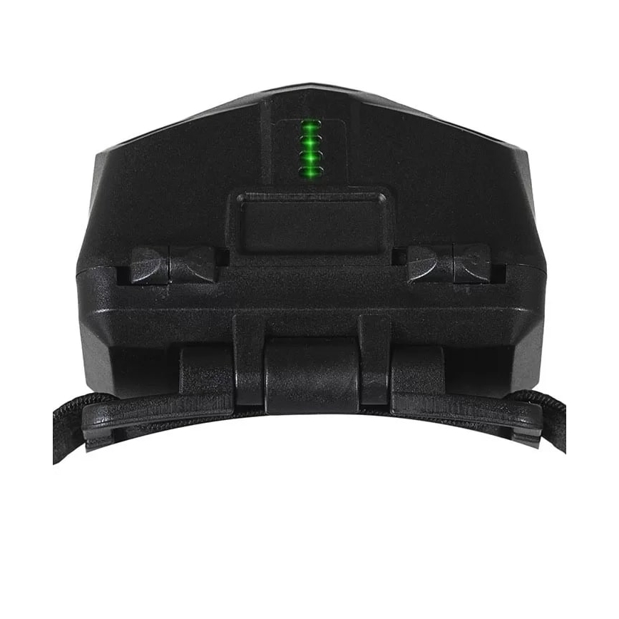 LED Dimmerabile ricaricabile lampada da testa con sensore e luce rossa 2xLED/5W/5V/3xAAA IP65 500 lucente 1200 mAh